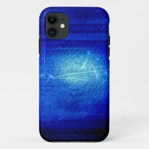 Dark blue grunge wall background graphic design iPhone 11 case