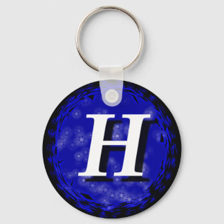 Dark Blue H Key Ring