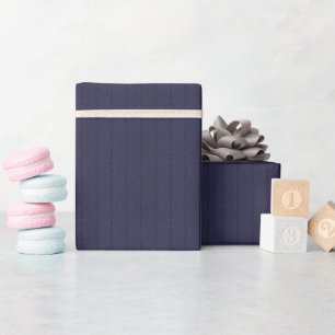 Dark Blue Herringbone Pattern Wrapping Paper Roll