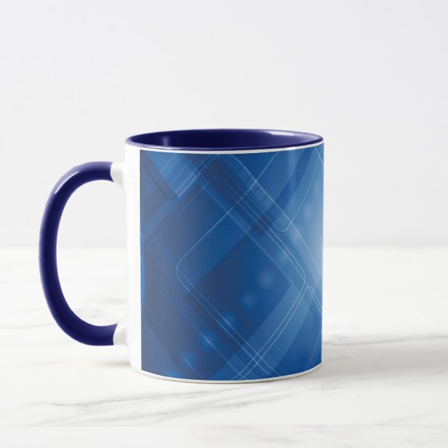 Dark blue hi-tech background mug (Left)