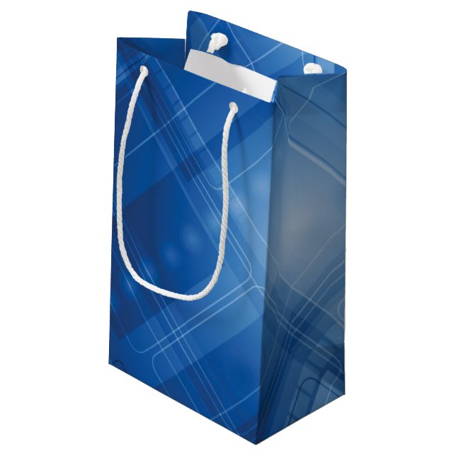 Dark blue hi-tech background small gift bag (Back Angled)