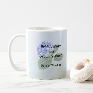 Dark Blue Hydrangea with Leaves Coffee Mug