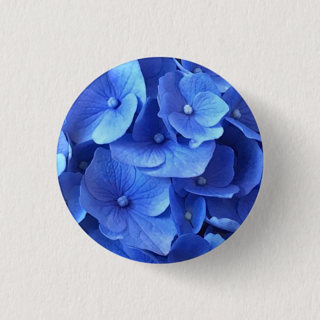 Dark Blue Hydrangeas 3 Cm Round Badge (Front)