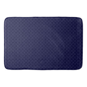 Dark Blue Islamic Geometric Pattern Bath Mat
