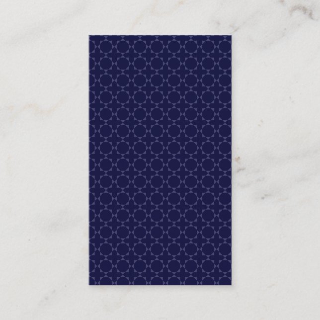 Dark Blue Islamic Geometric Pattern Business Card (Front)