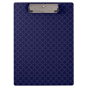Dark Blue Islamic Geometric Pattern Clipboard