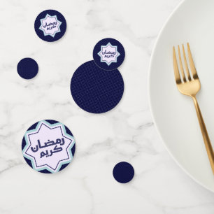 Dark Blue Islamic Geometric Pattern Confetti