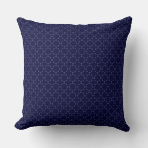 Dark Blue Islamic Geometric Pattern Cushion