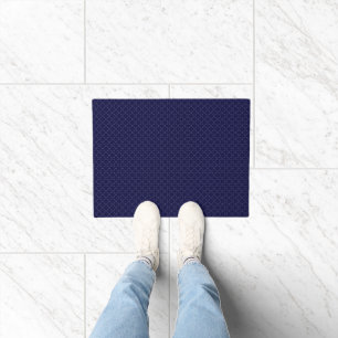 Dark Blue Islamic Geometric Pattern Doormat