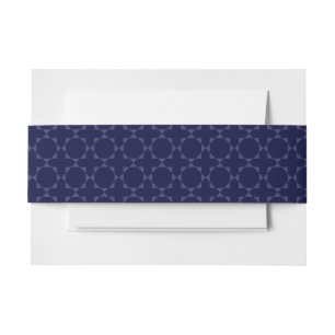 Dark Blue Islamic Geometric Pattern Invitation Belly Band