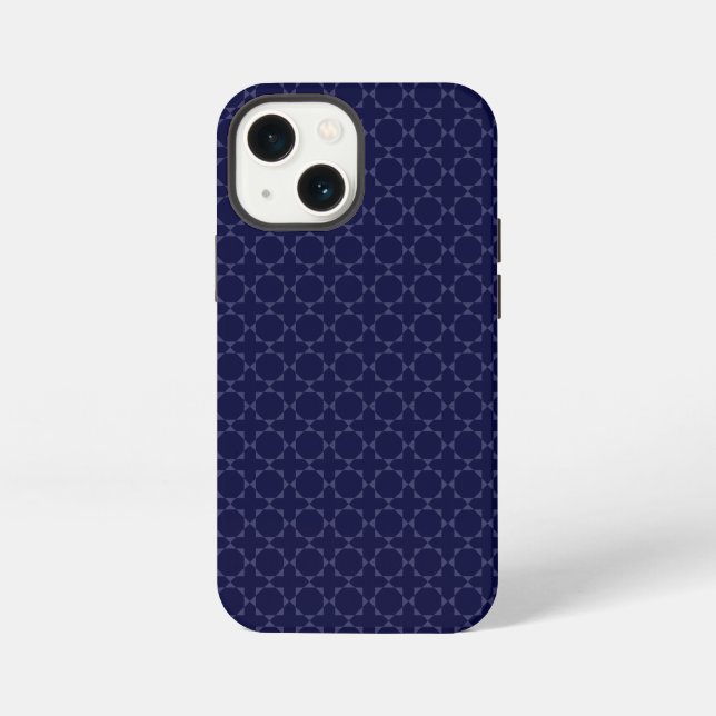 Dark Blue Islamic Geometric Pattern iPhone Case (Back)