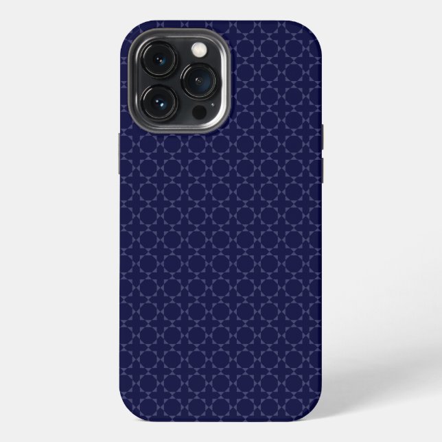 Dark Blue Islamic Geometric Pattern iPhone Case (Back)