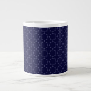 Dark Blue Islamic Geometric Pattern Large Coffee Mug