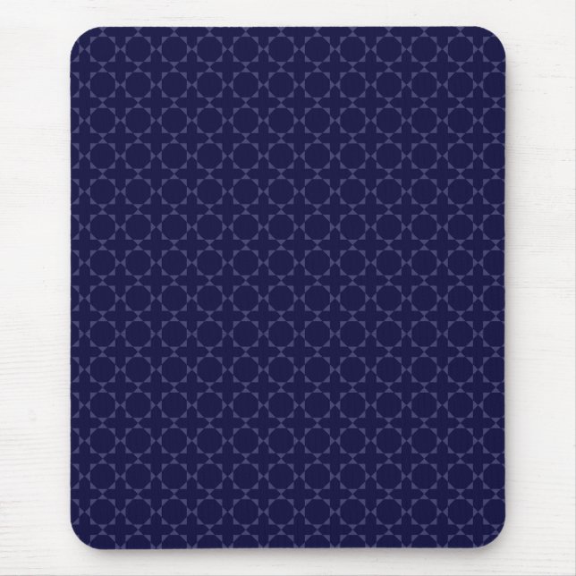 Dark Blue Islamic Geometric Pattern Mouse Mat (Front)
