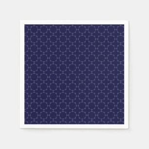 Dark Blue Islamic Geometric Pattern Napkin