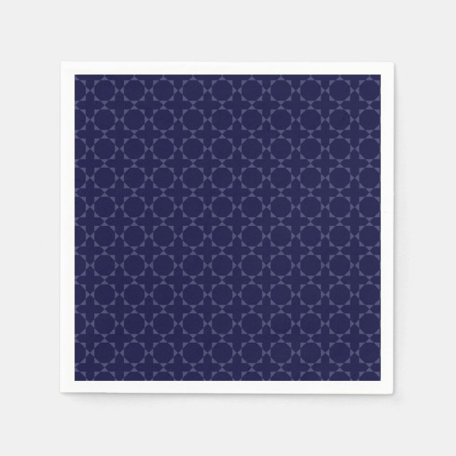 Dark Blue Islamic Geometric Pattern Napkin (Front)