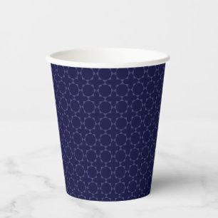 Dark Blue Islamic Geometric Pattern Paper Cups