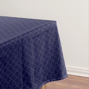 Dark Blue Islamic Geometric Pattern Tablecloth