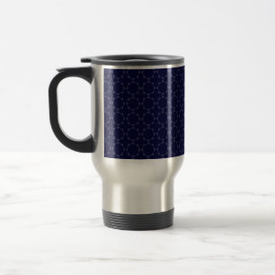 Dark Blue Islamic Geometric Pattern Travel Mug