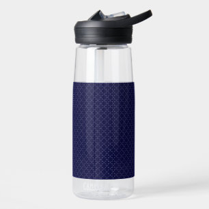 Dark Blue Islamic Geometric Pattern Water Bottle