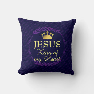 Dark Blue   KING OF MY HEART   Christmas   JESUS  Cushion