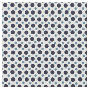 dark blue, light blue on white dots fabric