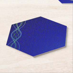 Dark Blue Lights Paper Coaster