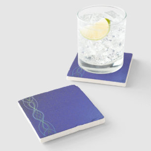 Dark Blue Lights Stone Coaster