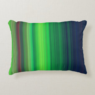 Dark Blue, Lime Green, and Red Gradient Decorative Cushion
