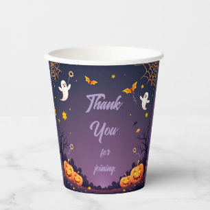 Dark Blue Little Boo Halloween Birthday Paper cup