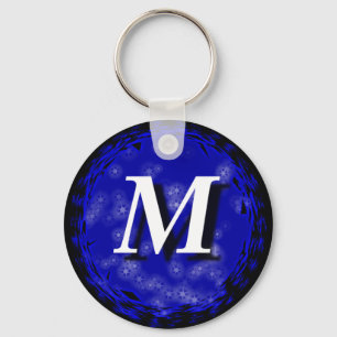 Dark Blue M Key Ring