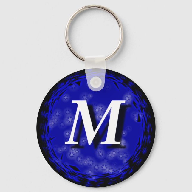 Dark Blue M Key Ring (Front)