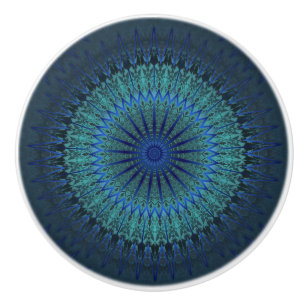 Dark Blue Mandala Ceramic Knob
