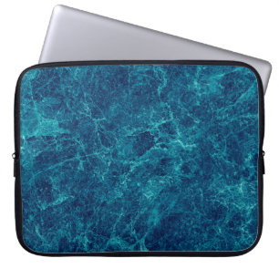 Dark blue marble texture laptop sleeve
