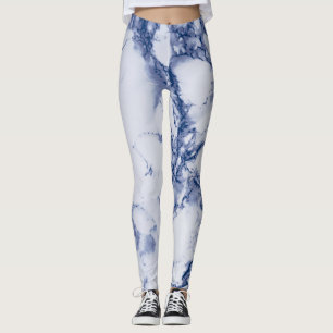 Dark Blue Marble Texture Leggings