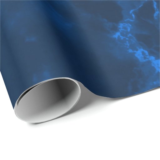 Image of Dark Blue Marble Texture Look Wrapping Paper