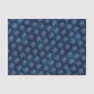 Dark blue marbled add logo business packaging tissue paper