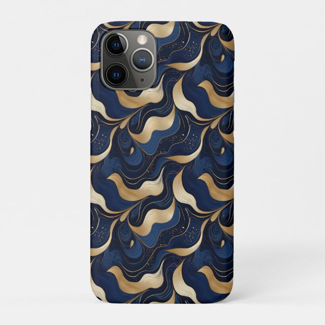 Dark Blue Marbleised Decorative iPhone / iPad case (Back)
