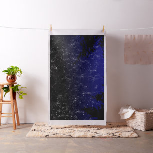 Dark Blue Midnight Galaxy Space Stars and Branches Fabric