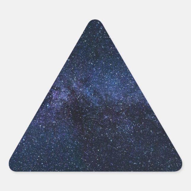 Dark Blue Milky Way Universe Stars Pattern Triangle Sticker (Front)