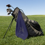 Dark Blue Minimalist Monogram Initials Golf Towel<br><div class="desc">Dark Blue Minimalist Monogram Initials Golf Towels</div>