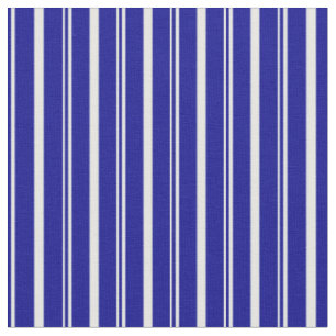 Dark Blue & Mint Cream Lines Pattern Fabric