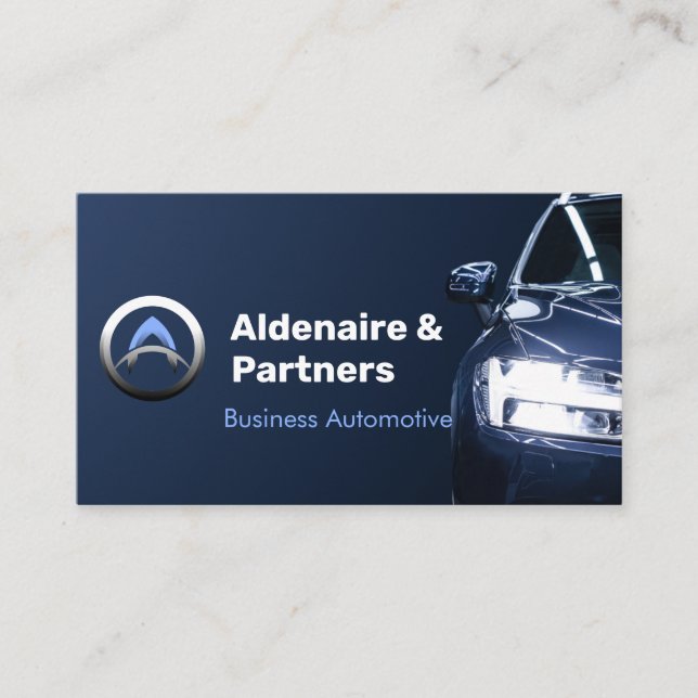 Dark Blue Modern Business Card (Front)