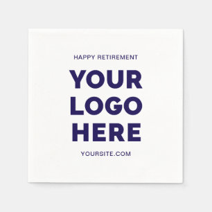 Dark Blue Modern Business Logo Happy Retirement Napkin