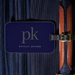 Dark Blue Modern Minimalist Monogram Luggage Tag<br><div class="desc">Dark Blue Modern Minimalist Monogram Luggage Tag</div>