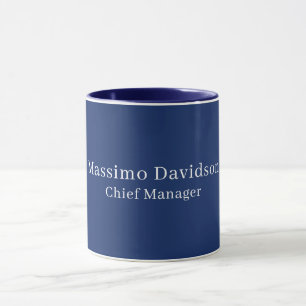 Dark Blue Modern Minimalist Simple Serif Font Mug