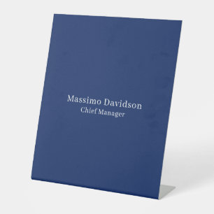 Dark Blue Modern Minimalist Simple Serif Font Pedestal Sign