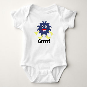 Dark Blue Monster Infant Outfit Baby Bodysuit