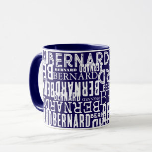 Dark Blue Mug with Names Repeated all over