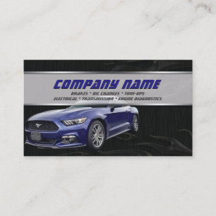 Dark Blue Mustang Business Cards